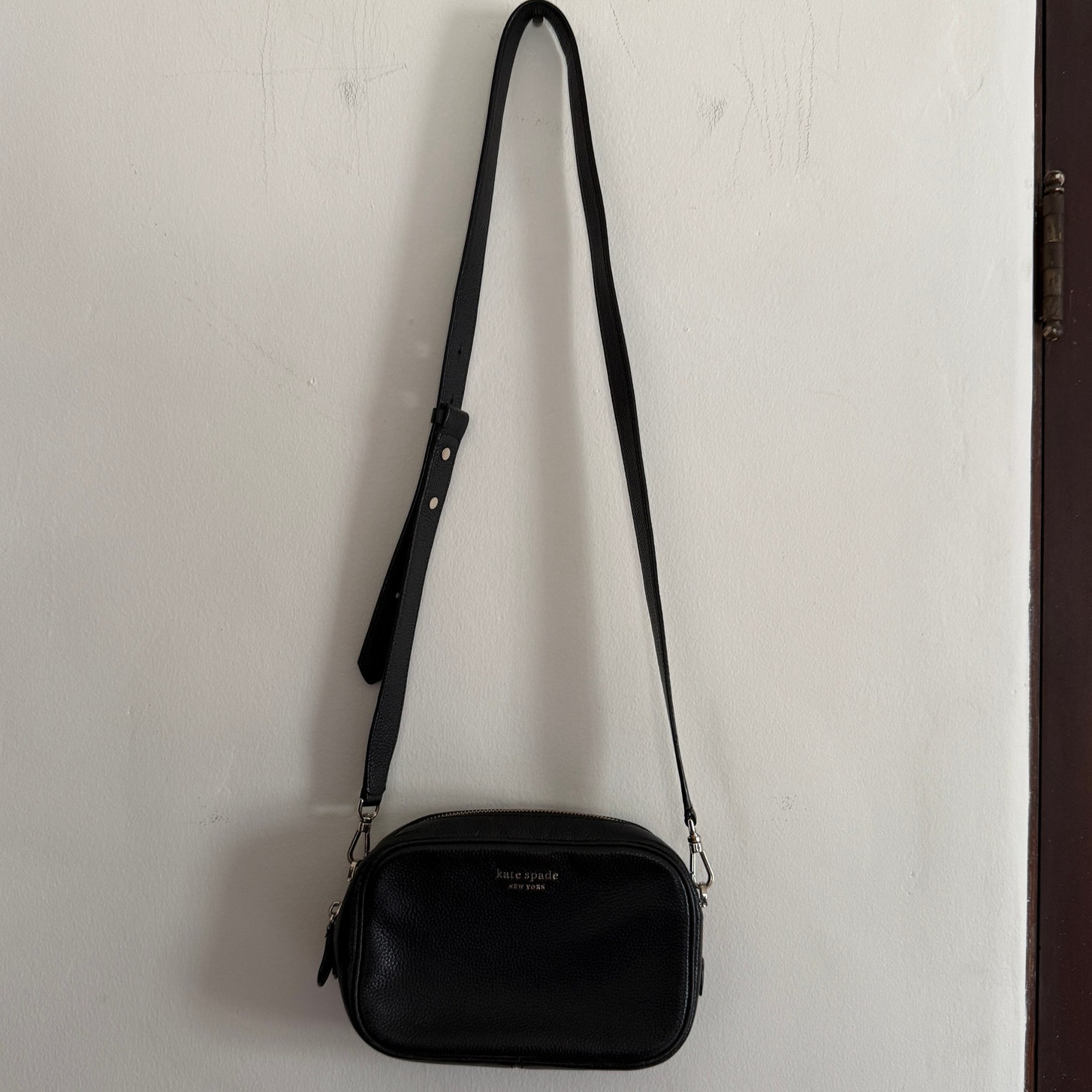 Kate Spade New York | Black Pebbled Leather Camera Style Bag Crossbody